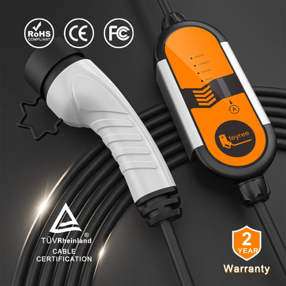 Fey123 Vope2-Chargeur de voiture électrique portable, câble de charge EVSE avec prise Schuko, courant réglable, 16A, 3,5 KW, 5m