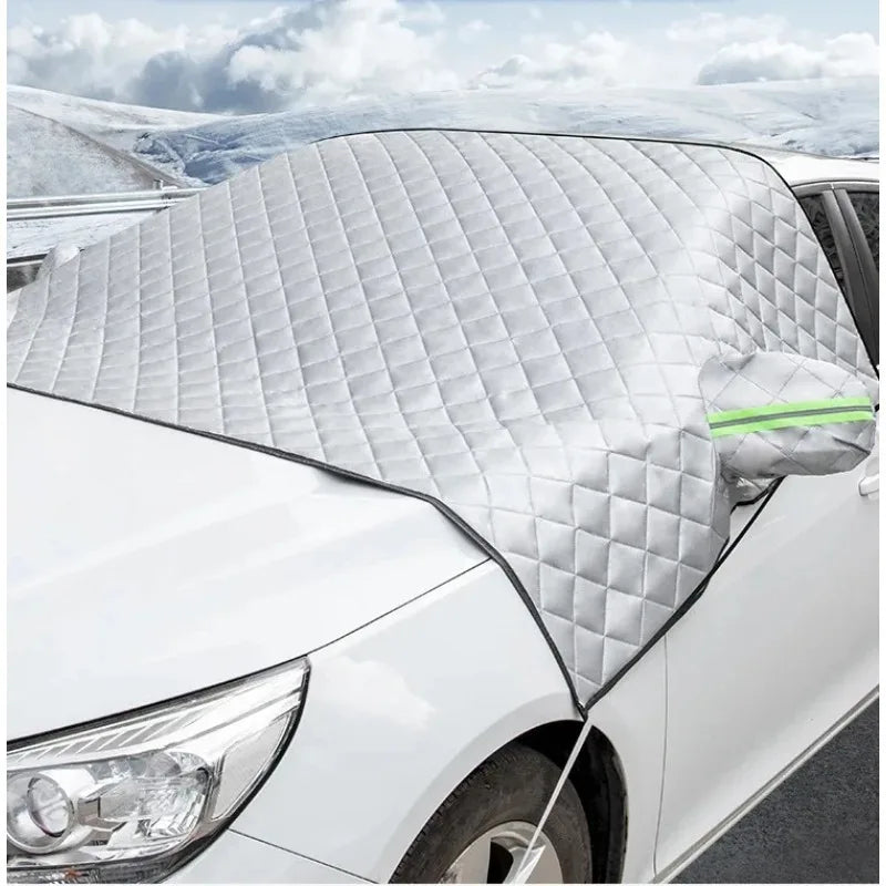 Couverture de neige de pare-brise d'hiver de voiture, protection antigel de pare-soleil de voiture, protection solaire et couverture de pare-brise avant anti-glace