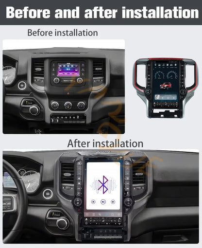Android 13 écran tactile pour Dodge RAM 1500 2500 3500 2019 - 2023 autoradio stéréo multimédia 13.6 pouces lecteur automatique GPS unité principale