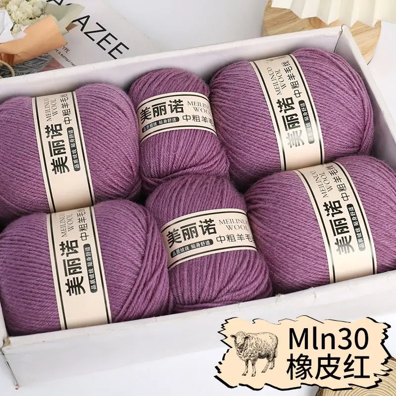 Fil de laine mi-épais pour chaussettes, tricot à la main, pull, pantalon, foulards, vêtements en cachemire mérinos, fil de Crochet doux pour bébé, 500 g/ensemble