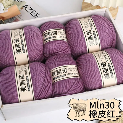 Fil de laine mi-épais pour chaussettes, tricot à la main, pull, pantalon, foulards, vêtements en cachemire mérinos, fil de Crochet doux pour bébé, 500 g/ensemble