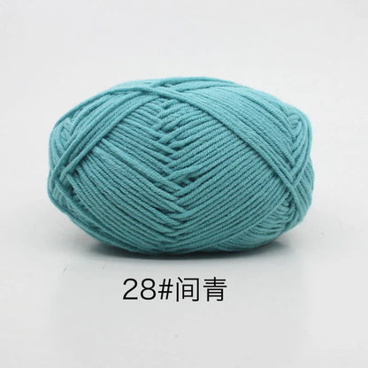 40-50 جم/المجموعة خيوط قطنية حليبية 4 طبقات (80%) للحياكة، صبغة لانا لعمل الكروشيه اليدوي، سترة قبعة دمى بسعر منخفض