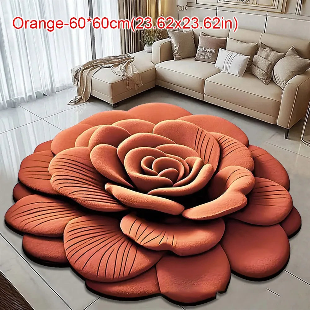 Tapis à fleurs de forme spéciale, doux et absorbant, tapis de sol en pivoine, antidérapant, 40x4 0cm/60x60cm, couverture pour salon, Table à thé, chevet