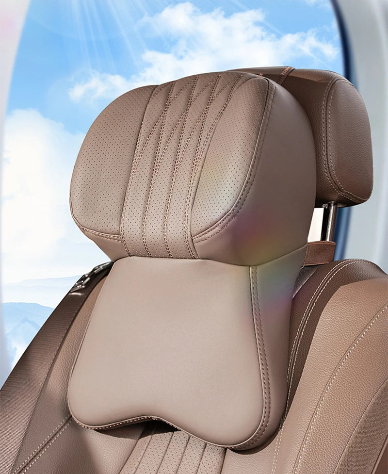 High Quality Universal Car Headrest Cushion Car Seat Neck Pillow Perforated Leather Breathable Lumbar Support Car Pillow