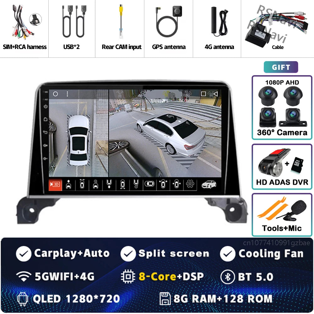 Autoradio Android 15 Carplay pour Peugeot 5008 4008 3008 2017 2018 2019 2020 lecteur vidéo multimédia Navigation GPS stéréo DVD BT