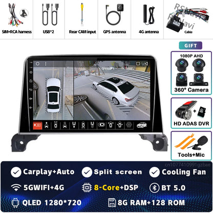 Autoradio Android 15 Carplay pour Peugeot 5008 4008 3008 2017 2018 2019 2020 lecteur vidéo multimédia Navigation GPS stéréo DVD BT