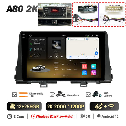 QSZN pour KIA Picanto Morning 3 JA 2018 - 2019 Android 13 autoradio lecteur vidéo multimédia CarPlay Auto 4G GPS Navigation stéréo