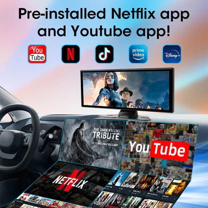 Develuck 11.26 "Android 14 voiture DVR 4G + 64G caméra enregistreur 1080P Dashcam Carplay Android Auto pour Youtube Netflix Assistant vocal