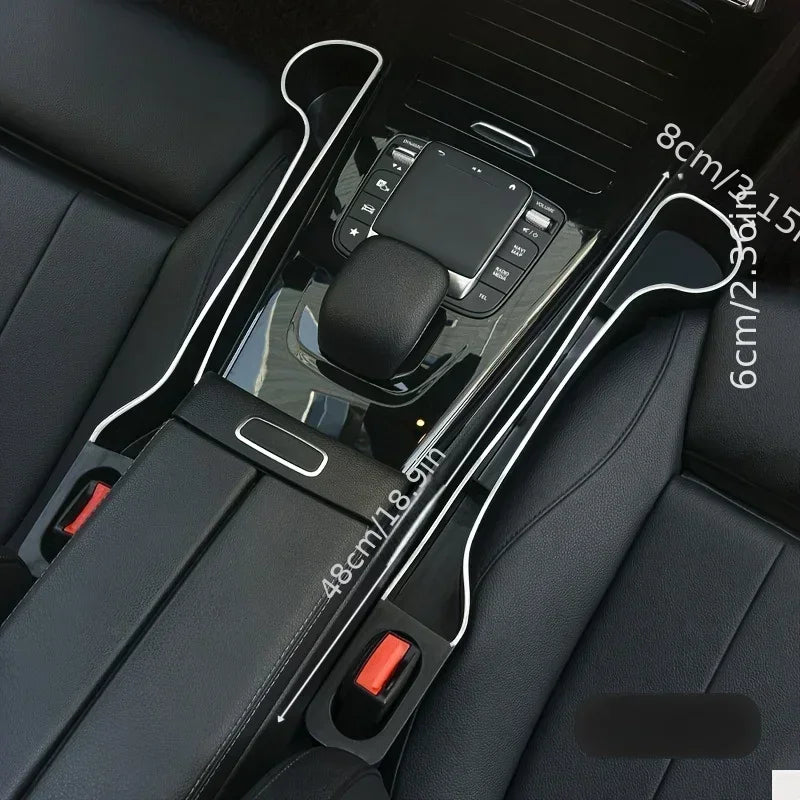 Organisateur de remplissage d'espace de siège de voiture, 2 pièces, mise à niveau du remplissage d'espace de siège latéral de voiture avec porte-gobelet et support pour téléphone, organisateur d'espace de siège de voi