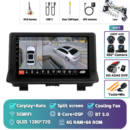 Android 15 sans fil CarPlay Auto autoradio pour Audi Q3 2012-2018 DSP lecteur vidéo multimédia GPS stéréo Autoradio unité principale WIFI