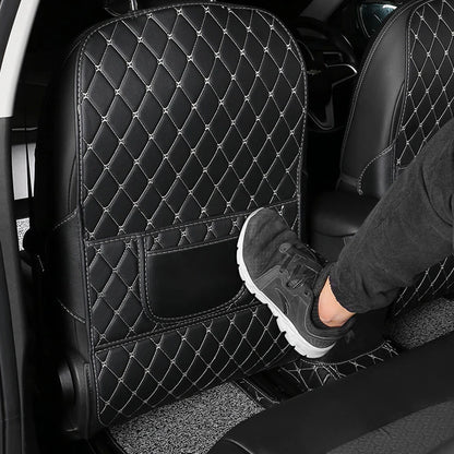 Coussinet Anti-coup de pied de voiture en cuir PU, housse de protection arrière de siège de voiture, organisateur de siège arrière avec poches de rangement, accessoires intérieurs