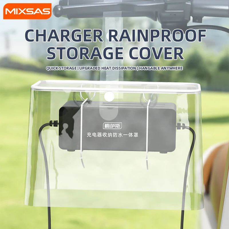 MIXSAS – sac étanche pour chargeur de voiture électrique en PVC, sac polyvalent pour chargeur EV, housse de protection contre la pluie, prise extérieure, boîte de protection anti-poussière
