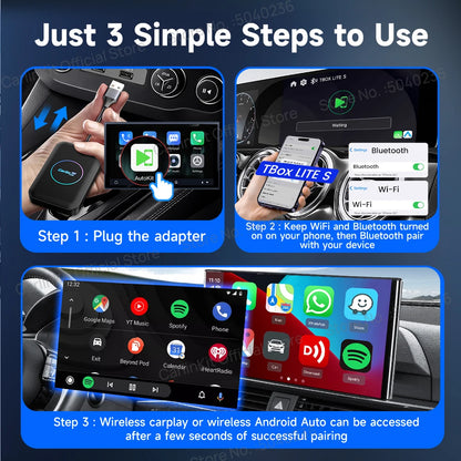 جهاز CarlinKit Lite Android TV Box محول لاسلكي 3 في 1 يدعم Netflix IPTV لاسلكي Android Auto & CarPlay Dongle لأجهزة راديو السيارة