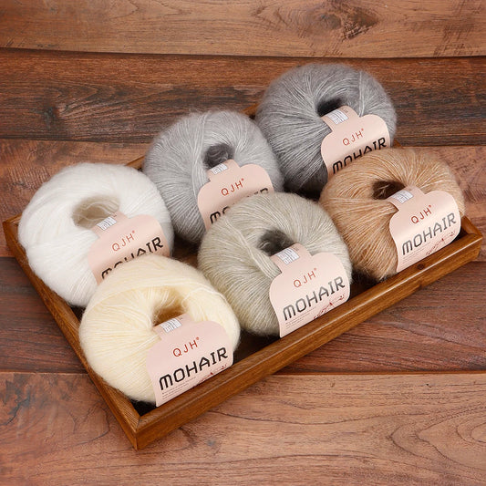 Fil Mohair doux et chaud, 6 paquets/150g, chaussettes de pull en tricot faites à la main, fil d'écharpe châle au Crochet, 60% Mohair, 40% acrylique