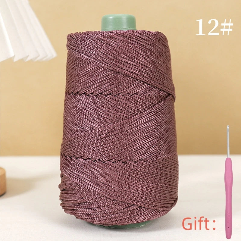 Corde légère au crochet, 250g, 3mm, fil creux cool au crochet, chapeau de soleil d'été, tricot à la main, fils épais, sac, coussin de chapeau