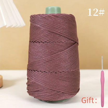 Corde légère au crochet, 250g, 3mm, fil creux cool au crochet, chapeau de soleil d'été, tricot à la main, fils épais, sac, coussin de chapeau
