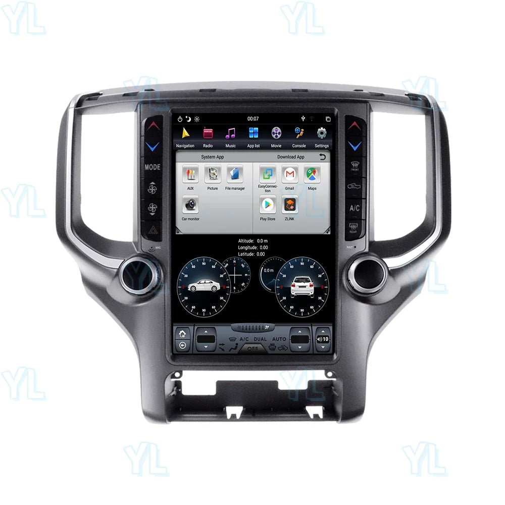 YANFU pour Dodge Ram 2019- 2023 autoradio GPS Carplay voiture multimédia vidéo Android 13.0 Navi unité principale 4G WIFI groupe numérique