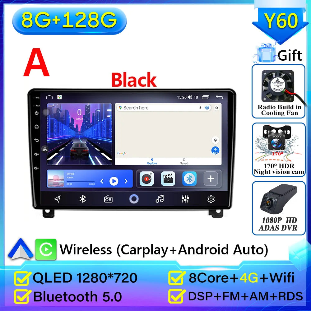 Autoradio Carplay pour Peugeot 407 2004-2011 Android 15 Navigation GPS Android Auto stéréo Android 15 vidéo 2K BT 4G No 2din DVD