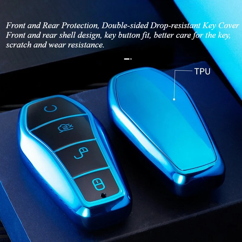 Étui de protection pour clé de voiture TPU pour BYD Atto 3 EV Plus Qin Plus DM-i Han EV Dolphin Télécommande de clé de voiture Accessoires de protection