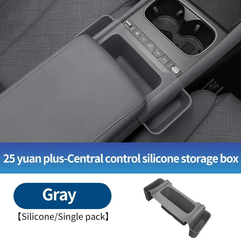 Pour Byd Yuan Plus Atto 3 2025 Console centrale de voiture boîte de rangement inférieure résistant aux rayures étui d'organisation en Silicone accessoires