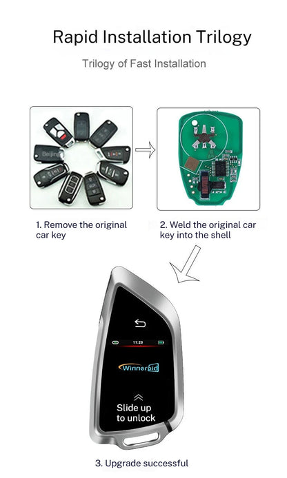 Clé de voiture numérique intelligente, Modification, télécommande tactile LCD, pour Audi/BMW/Ford/Mazda/Toyota/Tesla/Benz/Honda/BYD/Ford/Porsche