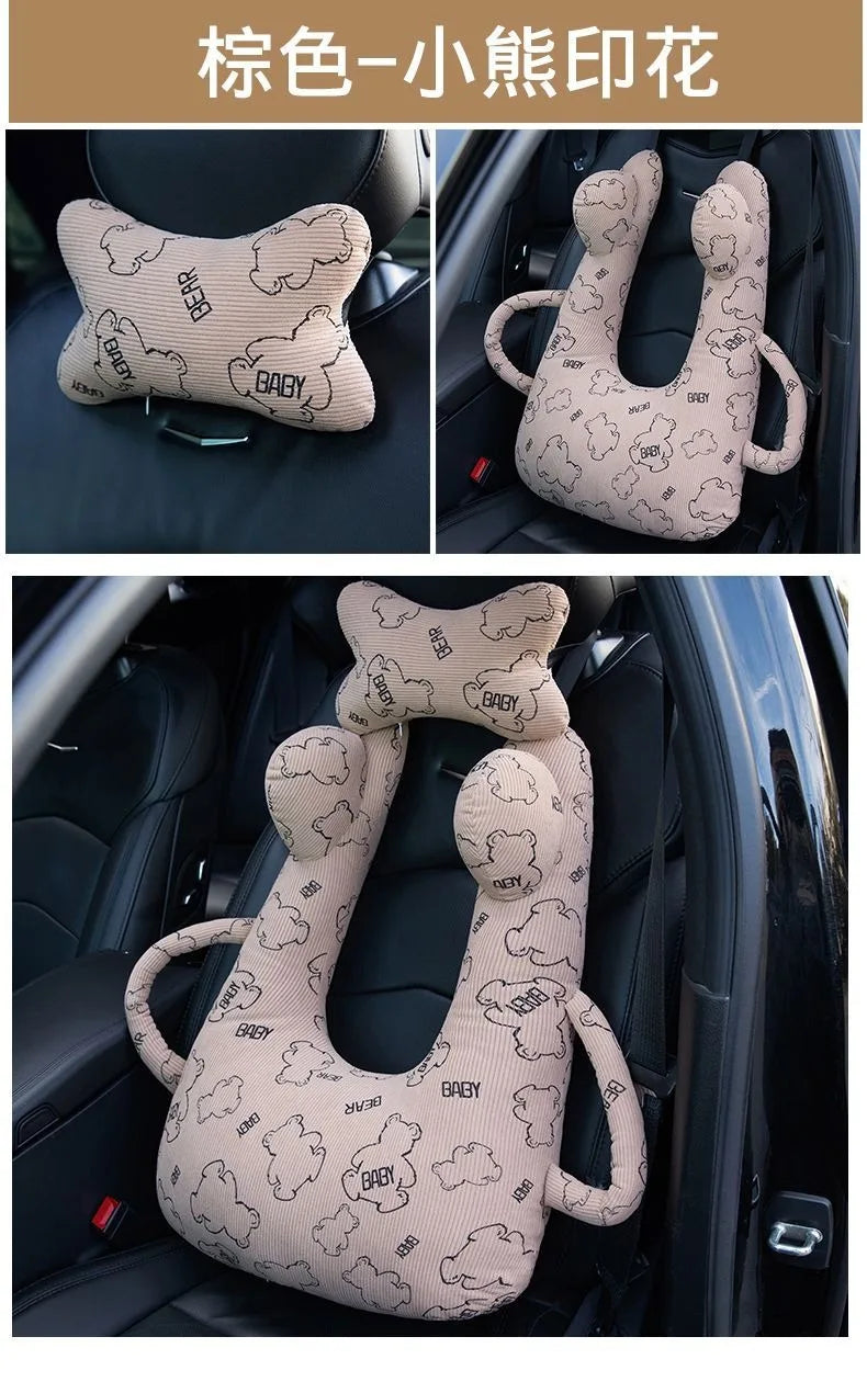Ceinture de sécurité de voiture pour enfants, dispositif de couchage de voiture haut de gamme, oreiller de siège arrière pour les promenades longue distance, oreiller fixe pour bébé