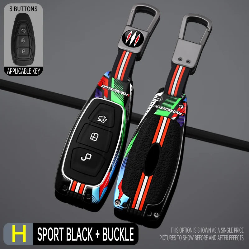 Étui pour clé de voiture en alliage de Zinc, coque de protection pour Ford Mondeo Focus Fiesta Kuga c-max s-max MK3, accessoires d'intérieur de voiture