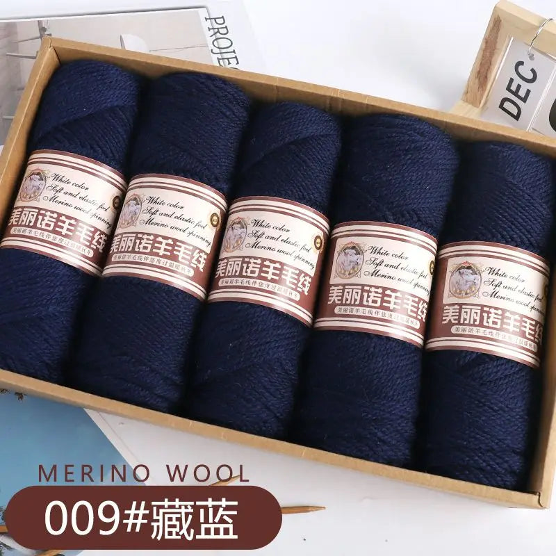 Fil de laine mérinos épais au Crochet à la main, 500 g/ensemble, pour chapeaux, manteaux, pulls, fil de laine mérinos doux pour la peau, gonflé, doux et chaud