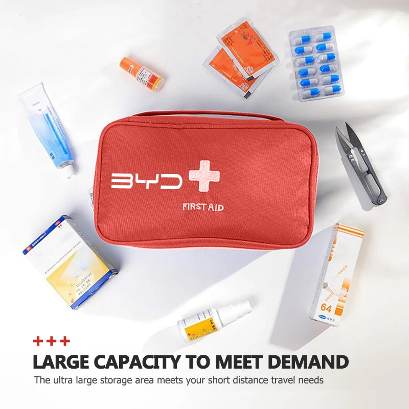 Sac de rangement de médicaments de premiers secours, Kit médical de voyage à domicile en plein air pour BYD M6 G3 G5 T3 F3 F0 S6 S7 E5 E6 L3 Tang Yuan