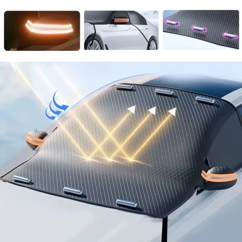 Couverture de neige de pare-brise de voiture, protection de fenêtre avant bloquée par la glace, accessoires automobiles extérieurs
