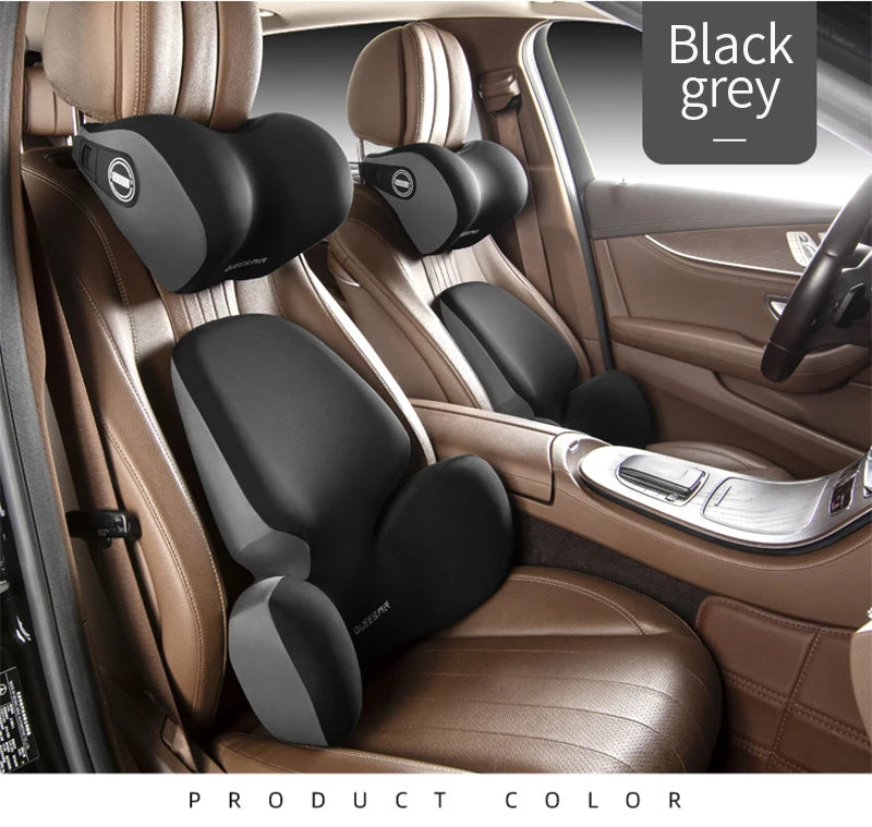 High Quality Universal Car Headrest Cushion Car Seat Neck Pillow Perforated Leather Breathable Lumbar Support Car Pillow