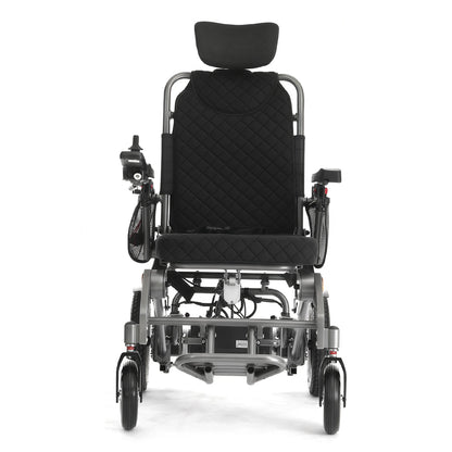Fauteuil roulant électrique pliable à commande à distance automatique 2026, en alliage d'aluminium portable, pour personnes handicapées, inclinable