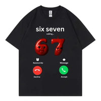 67 appelle drôle Meme T-shirt hommes femmes haute qualité mode surdimensionné T-shirts été décontracté coton à manches courtes T-shirts