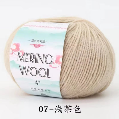 Rouleau de fil de laine mérinos pour bébé, 50 g/rouleau, 130 M/rouleau, bricolage tricoté à la main, écharpe au Crochet, vêtements, chapeaux