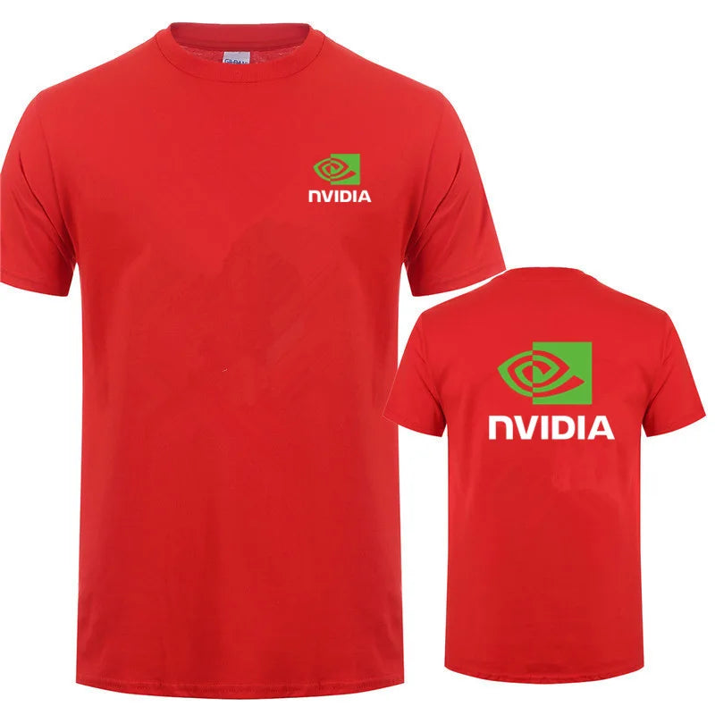 تي شيرت Nvidia رجالي صيفي بأكمام قصيرة قطن Nvidia تي شيرت رجالي كبير الحجم LH-033