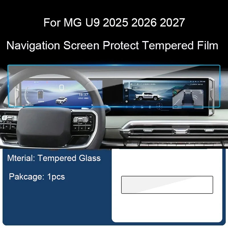 Écran de Navigation GPS de voiture, Film trempé anti-rayures, autocollant d'affichage de tableau de bord, accessoire automobile pour MG U9 2025 2026 2027