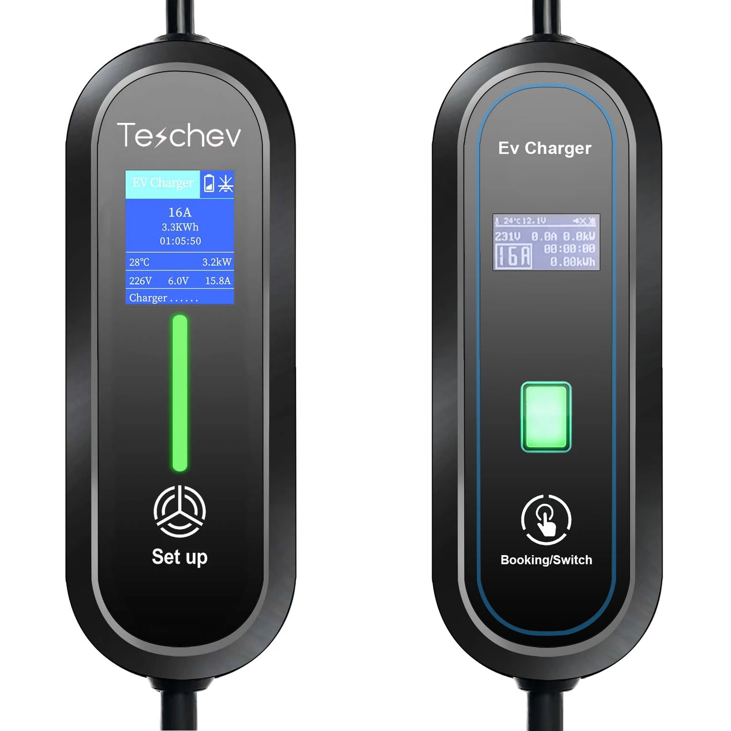 Teschev 3.5KW 16A EV chargeur Portable Type2 EVSE boîte de charge chargeur de voiture électrique J1772 Type1 chargeur de véhicule électrique