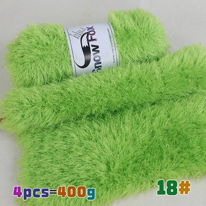 Fil de fausse fourrure 400g, fil de plumes, fil de cils, fil épais pour tricoter à la main, adapté au tricot de grands manteaux, pyjamas, foulards, chapeaux, châles, gilets