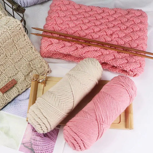 Fil de pull en coton au lait teint de couleur Pure pour bébé, 100g, 8 supports, écharpe à tricoter, fil au Crochet tissé à la main, moyen et épais