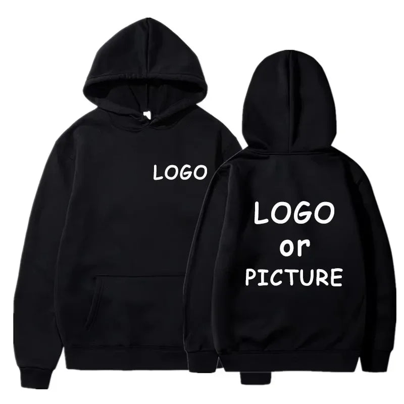 Sweats à capuche décontractés pour hommes et femmes avec logo personnalisé imprimé, sweats à capuche à manches longues automne et hiver, sweat-shirts de style de rue personnalisés.