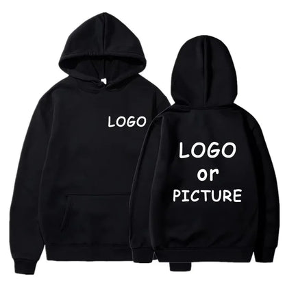 Sweats à capuche décontractés pour hommes et femmes avec logo personnalisé imprimé, sweats à capuche à manches longues automne et hiver, sweat-shirts de style de rue personnalisés.