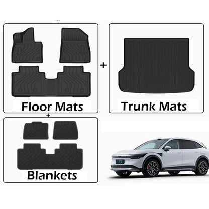 Tapis de sol de voiture Zeekr 7X 2024 2025 2026, 5 sièges, doublure de chargement toutes saisons, coussinet de coffre, accessoires imperméables en TPE