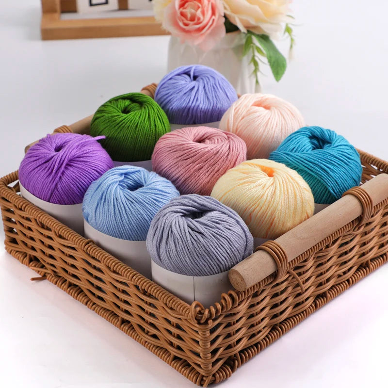 Fil de mélange de soie de luxe 6 pièces/ensemble, 50g chacun, fil à tricoter doux adapté aux pulls, couvertures et écharpes pour bébé, plusieurs couleurs
