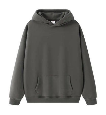 Bricolage LOGO personnalisé Image 17 + couleurs 400GSM chaud hommes surdimensionné goutte épaule sweats à capuche couleur unie mâle hiver avec sweat à capuche en polaire
