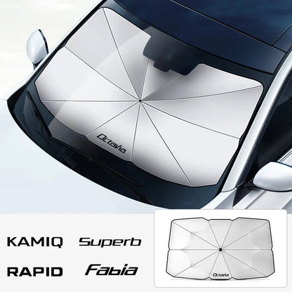 Pare-soleil de pare-brise de voiture, pare-soleil avant intérieur de voiture pour Skoda Octavia Fabia Rapid Superb Kodiaq Scala Karoq Citigo Kamiq Enyaq