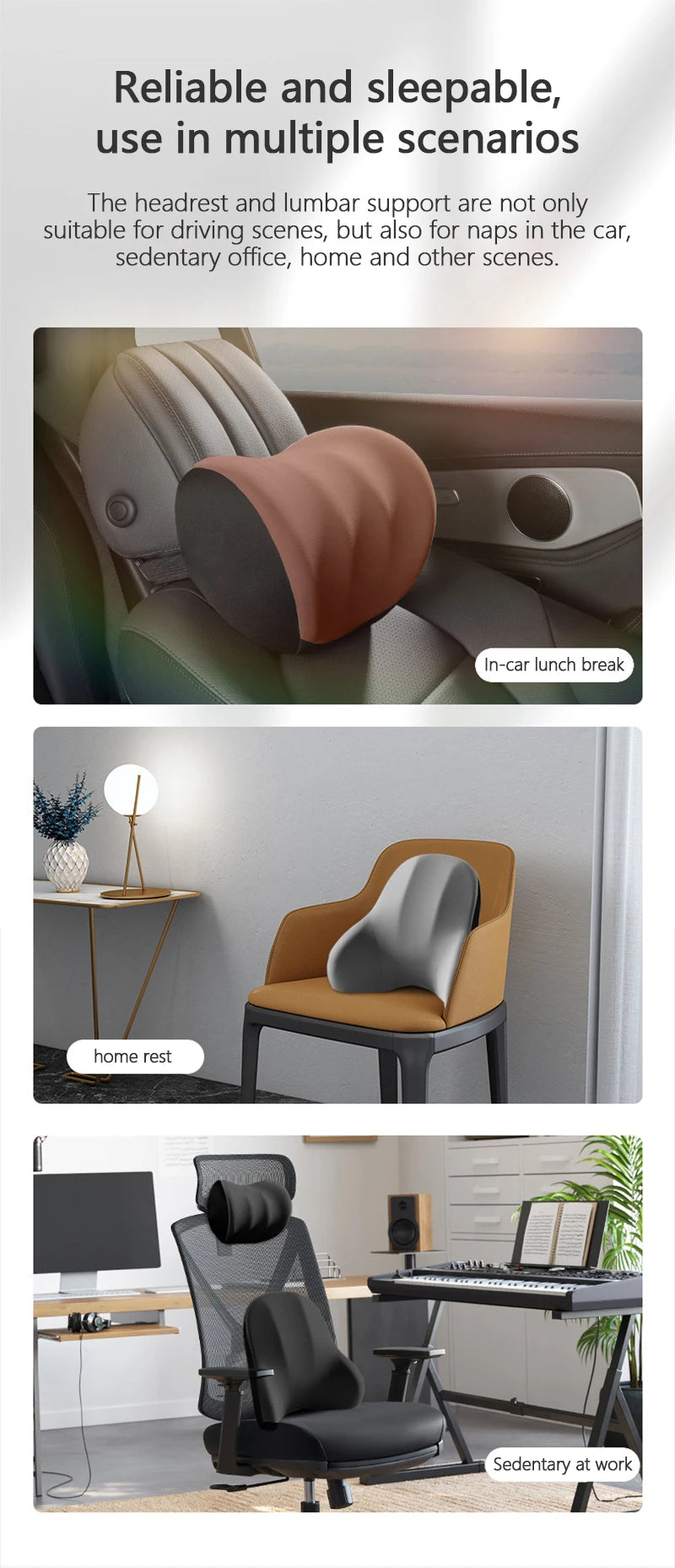 Oreiller cervical électrique pour voiture, vibration valide, support de voiture intelligent, coussin lombaire, siège, sauna, repos du dos