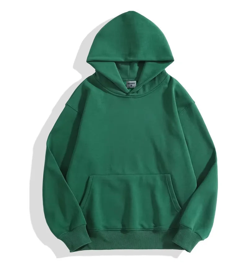 500GSM poids lourd mode hommes sweats à capuche nouveau automne hiver décontracté épais coton hommes haut couleur unie sweat à capuche mâle