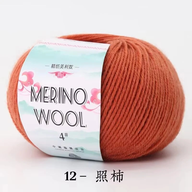 Rouleau de fil de laine mérinos pour bébé, 50 g/rouleau, 130 M/rouleau, bricolage tricoté à la main, écharpe au Crochet, vêtements, chapeaux