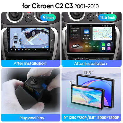 Junsun Android Auto autoradio pour citroën C2 C3 2001 2002 2003 2004-2010 multimédia sans fil CarPlay SWC GPS Navi RDS DSP FM