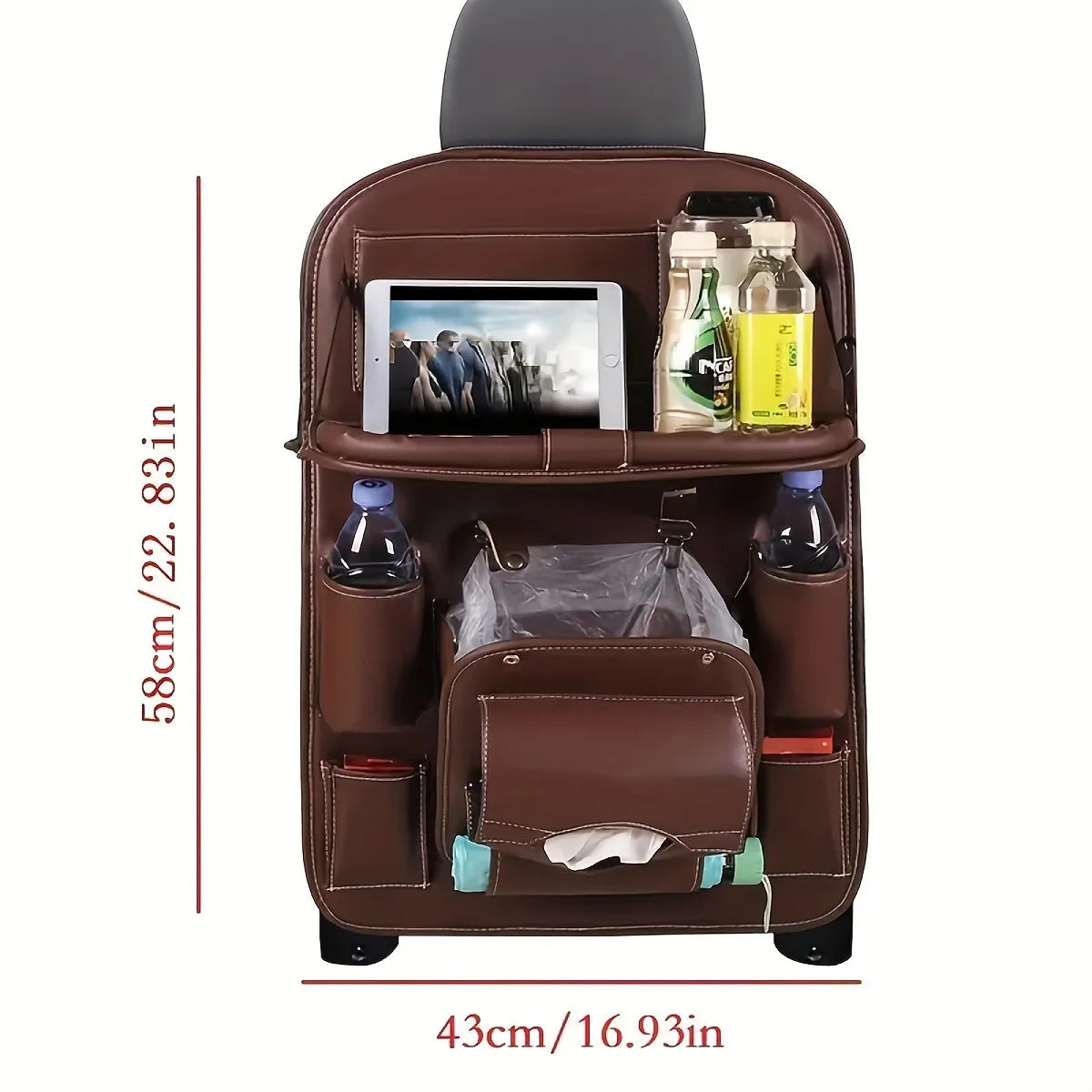 Sac de rangement universel en cuir PU pour dossier de siège de voiture, boîte de rangement multifonction, rangement, poche de rangement, style automobile, nouvelle collection 2025